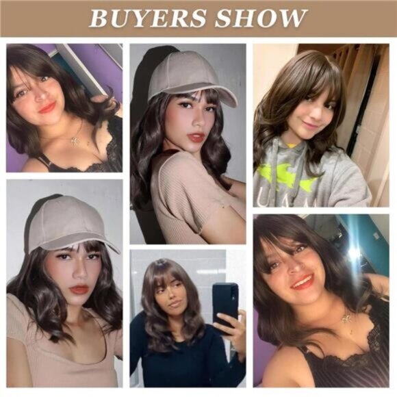 Womens Wigs With Bangs, Dark Brown - Picture 7 of 7